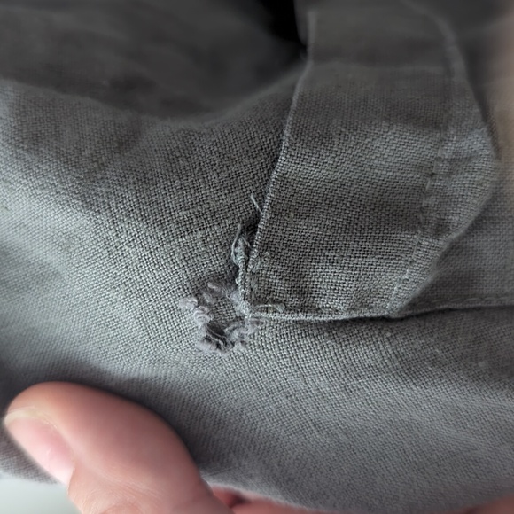 ❤️ Flax 100% linen shift dress charcoal women's mini dress - Picture 5 of 6